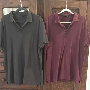 *2 for $3* Apt. 9 Burgundy and Gray Polo Shirts Classic Style